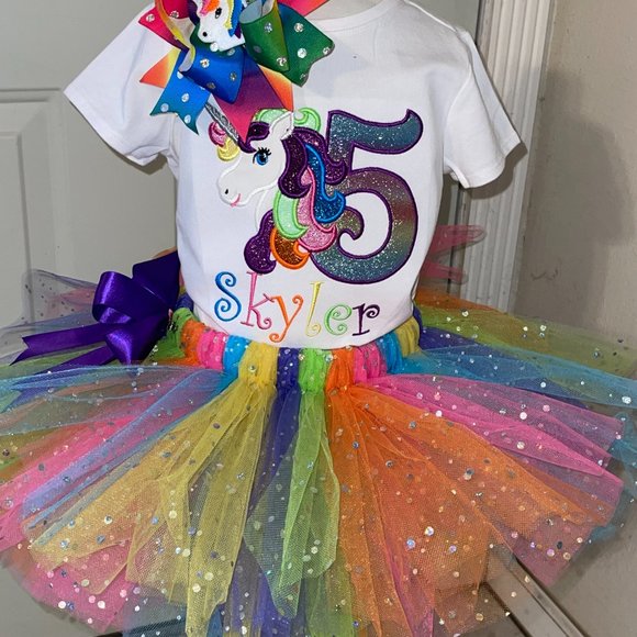 Unicorn Birthday Tutu set - Picture 2 of 2